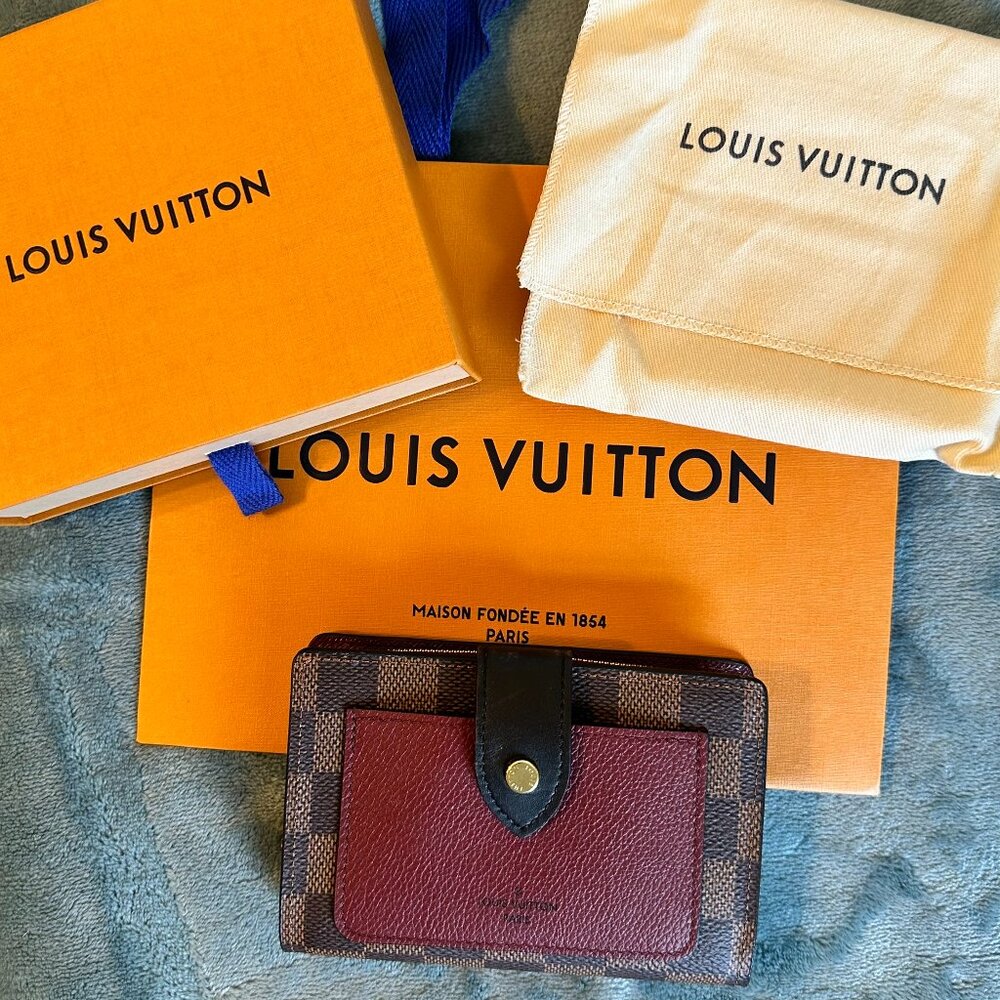 100% Auth Louis Vuitton Bifold Wallet Damier Portefeuille Juliet